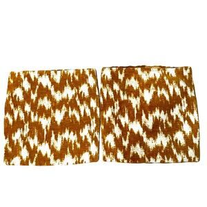 Gold Abstract print Pillow covers shams 20” square zip up decorative